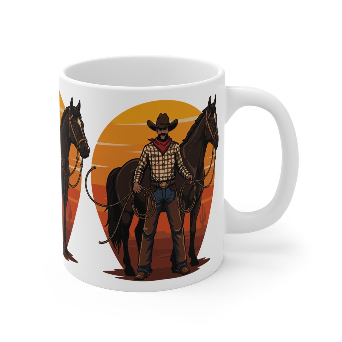Man with Horse Mug - Afrocentric Art by The Trini Gee