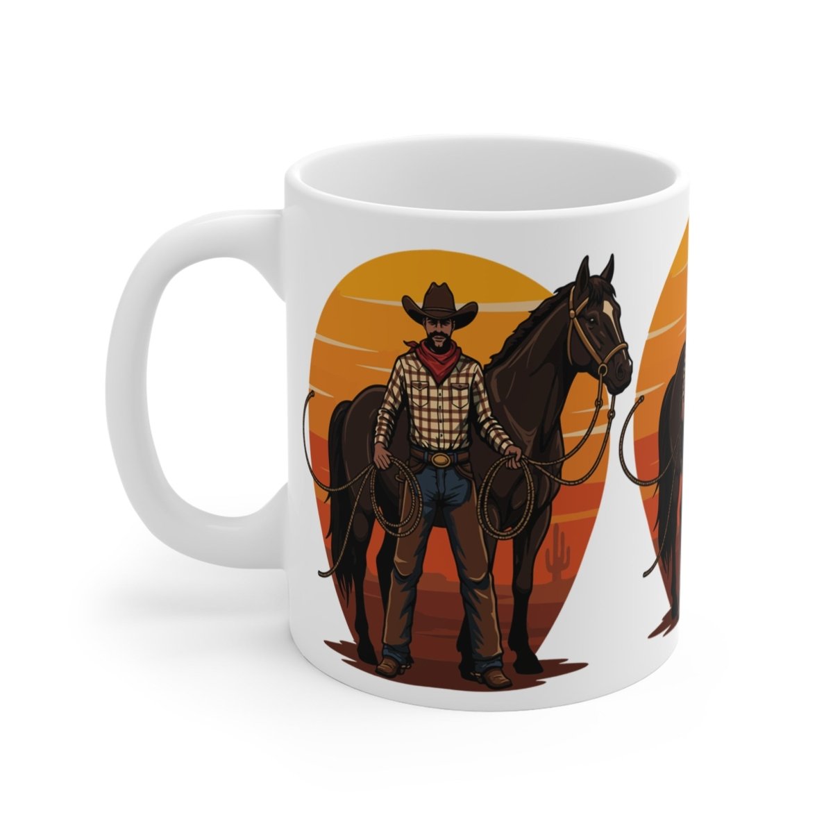 Man with Horse Mug - Afrocentric Art by The Trini Gee