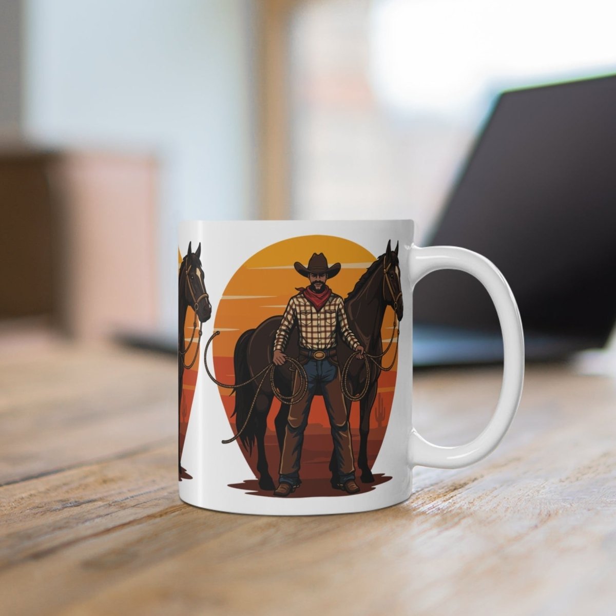 Man with Horse Mug - Afrocentric Art by The Trini Gee