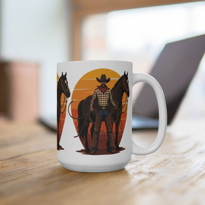 Man with Horse Mug - Afrocentric Art by The Trini Gee