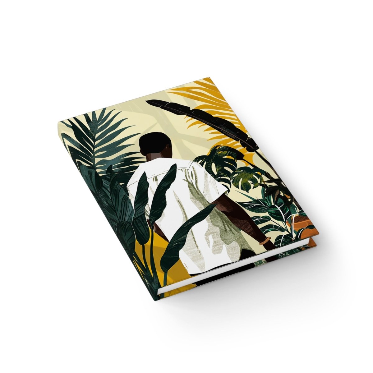 Man with Plants Journal - Afrocentric Art by The Trini Gee