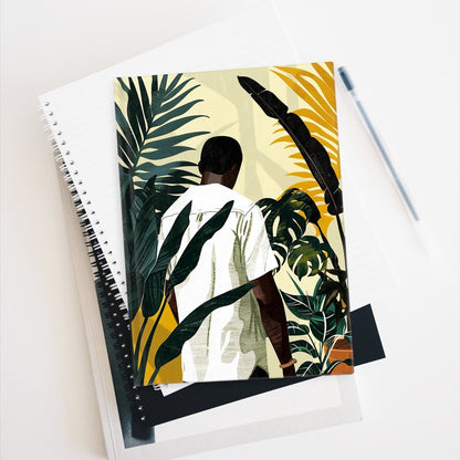Man with Plants Journal - Afrocentric Art by The Trini Gee