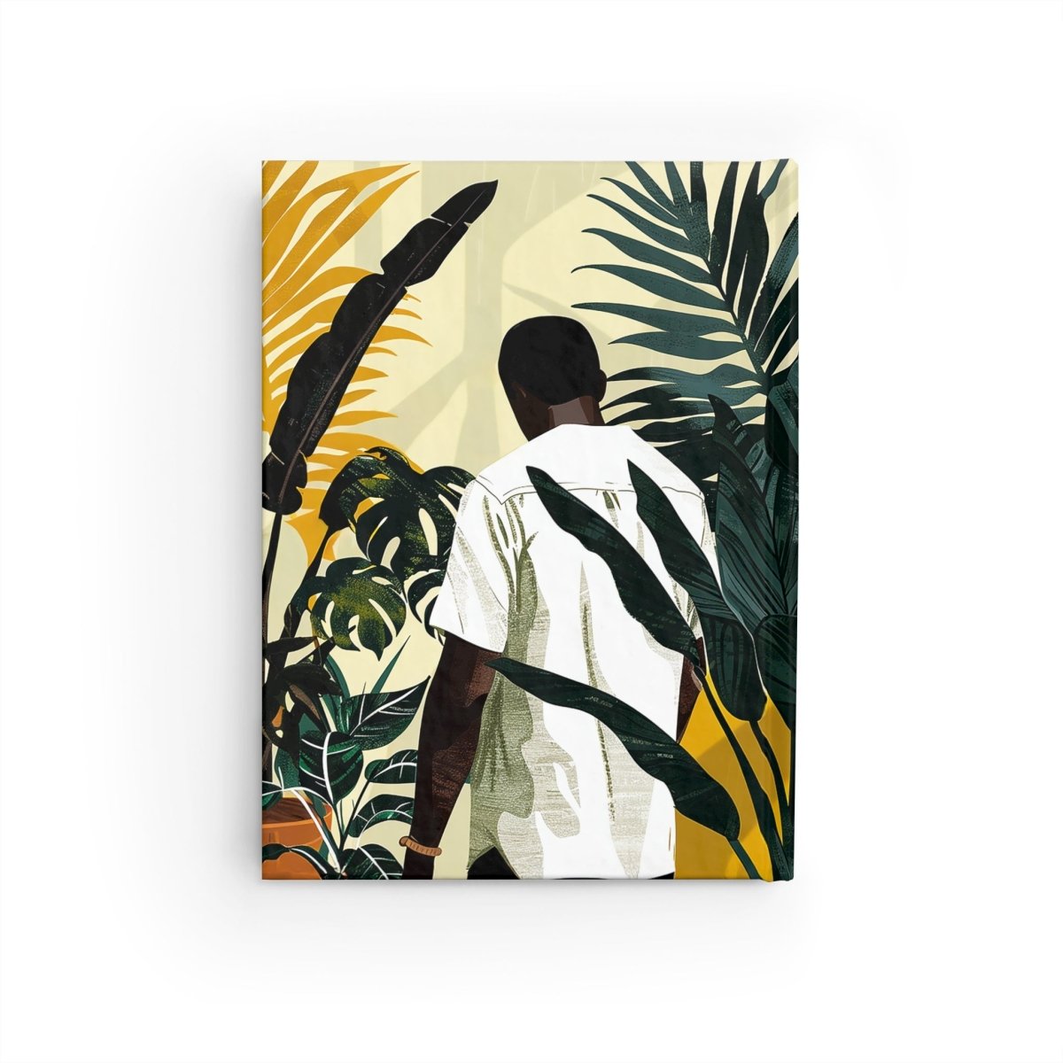 Man with Plants Journal - Afrocentric Art by The Trini Gee