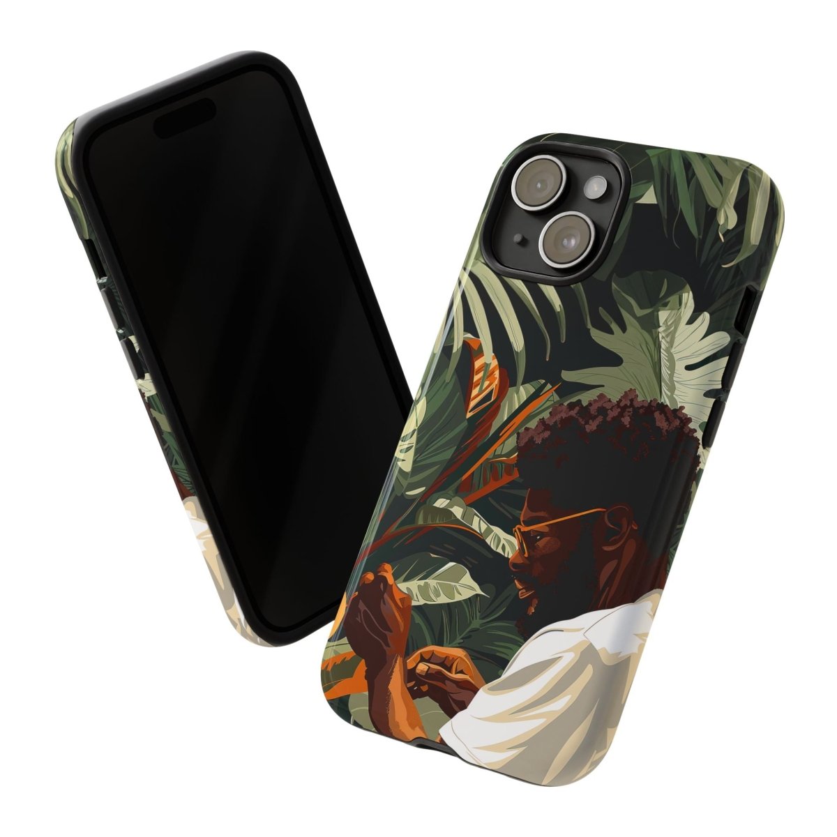 Man with Plants Phone Case - Afrocentric Art by The Trini Gee