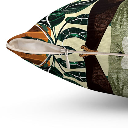 Man with Plants Pillow - Afrocentric Art by The Trini Gee