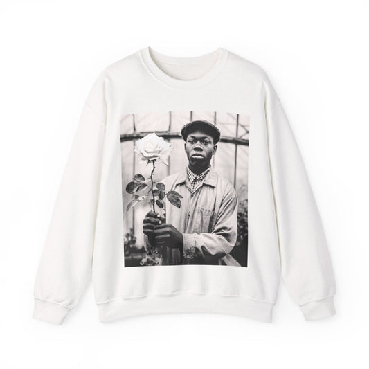 Man with Rose Sweatshirt - Afrocentric Art by The Trini Gee
