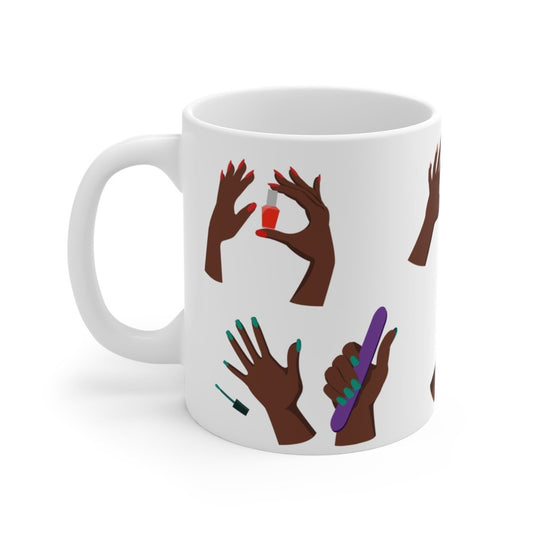 Manicured Hands Mug - Afrocentric Art by The Trini Gee
