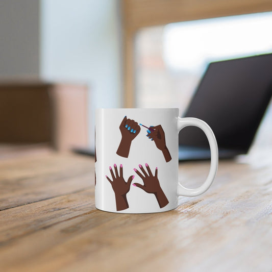Manicured Hands Mug - Afrocentric Art by The Trini Gee