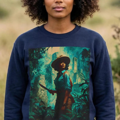 Melanin Explorer Sweatshirt - Afrocentric Art by The Trini Gee