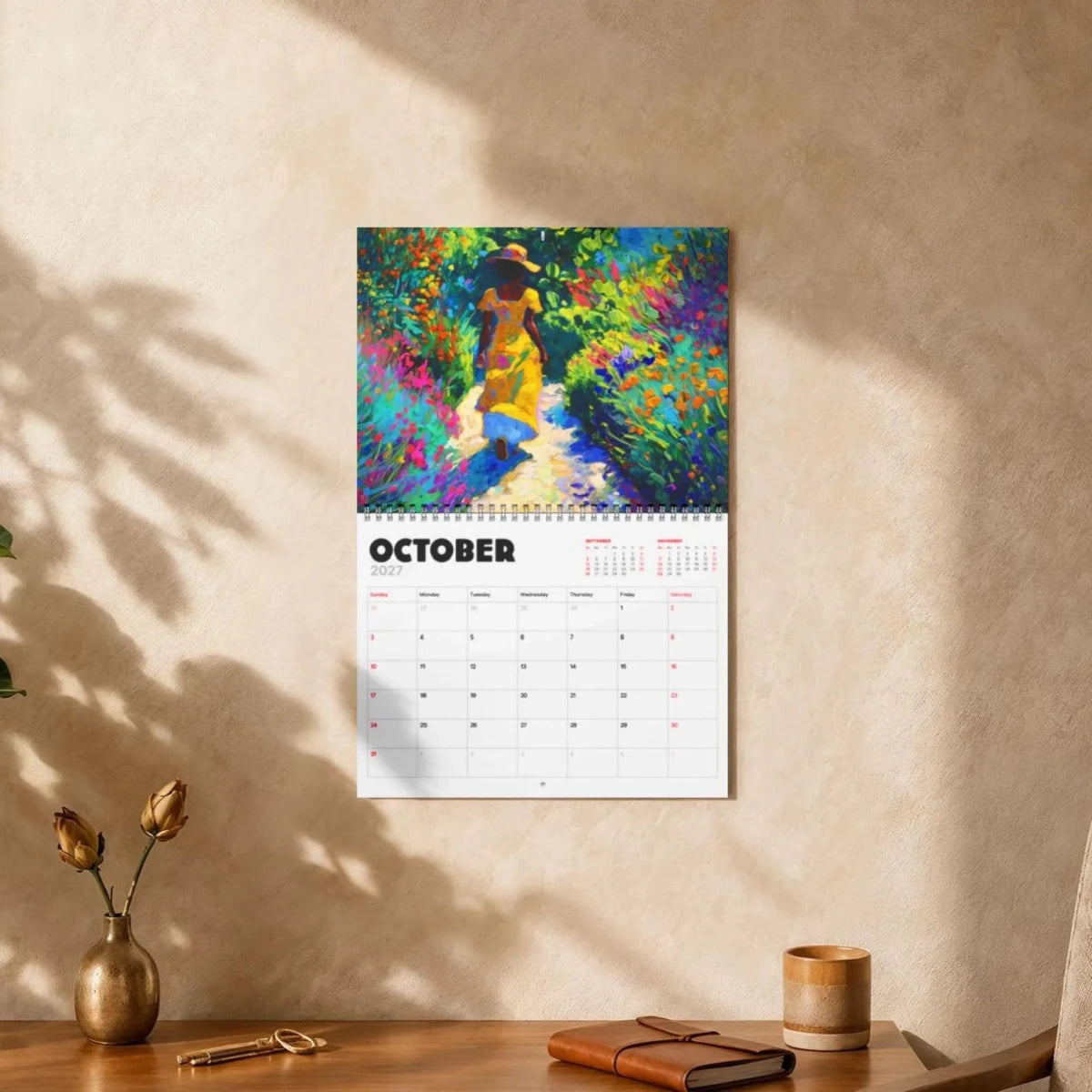 Melanin & Green 2027 Wall Calendar - Afrocentric Art by The Trini Gee
