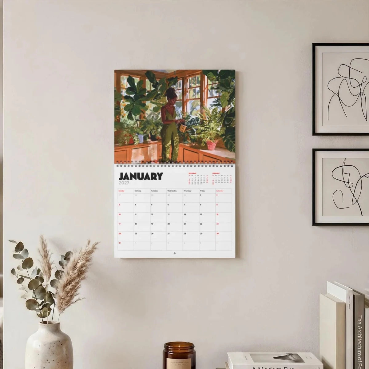 Melanin & Green 2027 Wall Calendar - Afrocentric Art by The Trini Gee