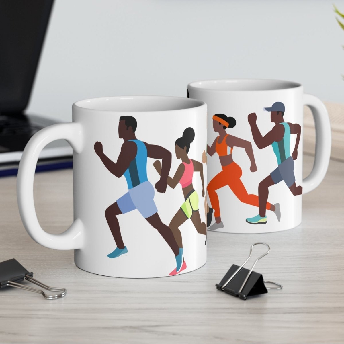 Melanin Running Club Mug - Afrocentric Art by The Trini Gee