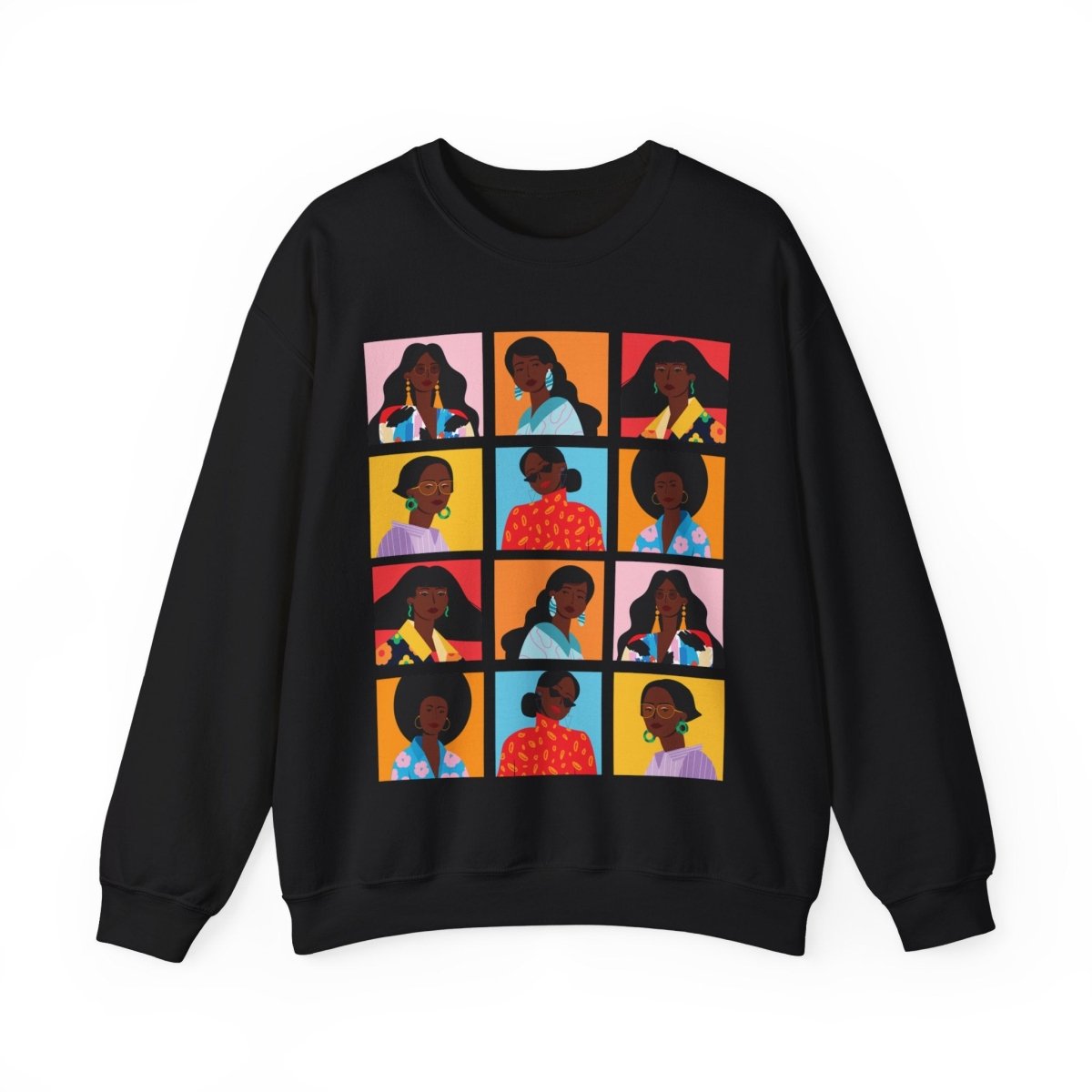 Melanin Squares Sweatshirt - Afrocentric Art by The Trini Gee
