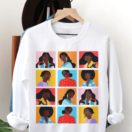 Melanin Squares Sweatshirt - Afrocentric Art by The Trini Gee