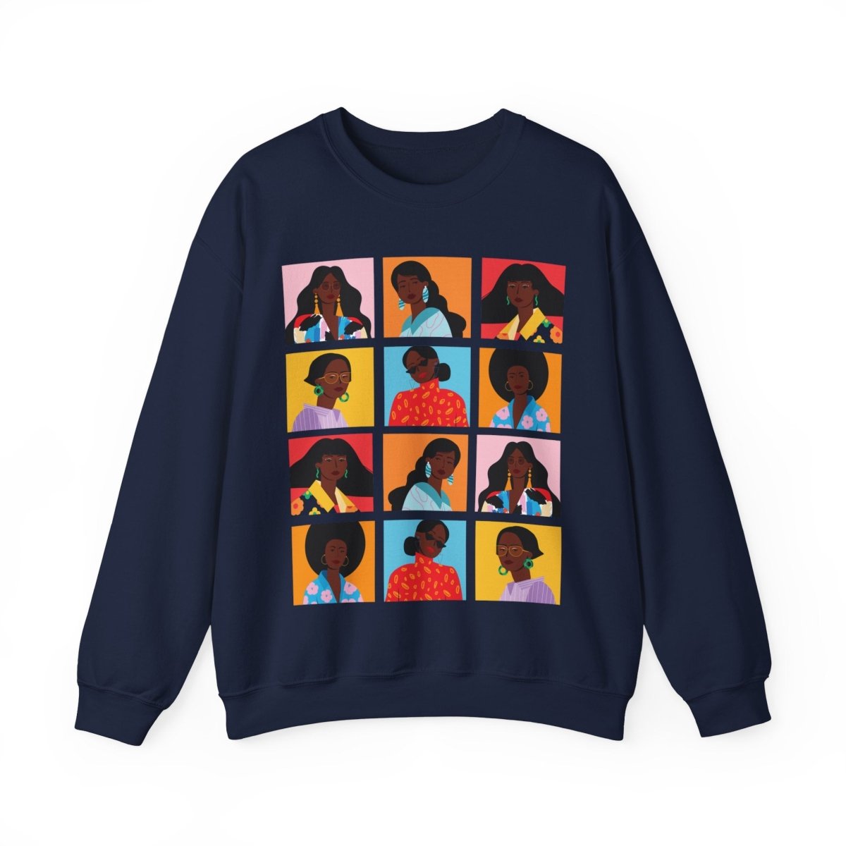 Melanin Squares Sweatshirt - Afrocentric Art by The Trini Gee