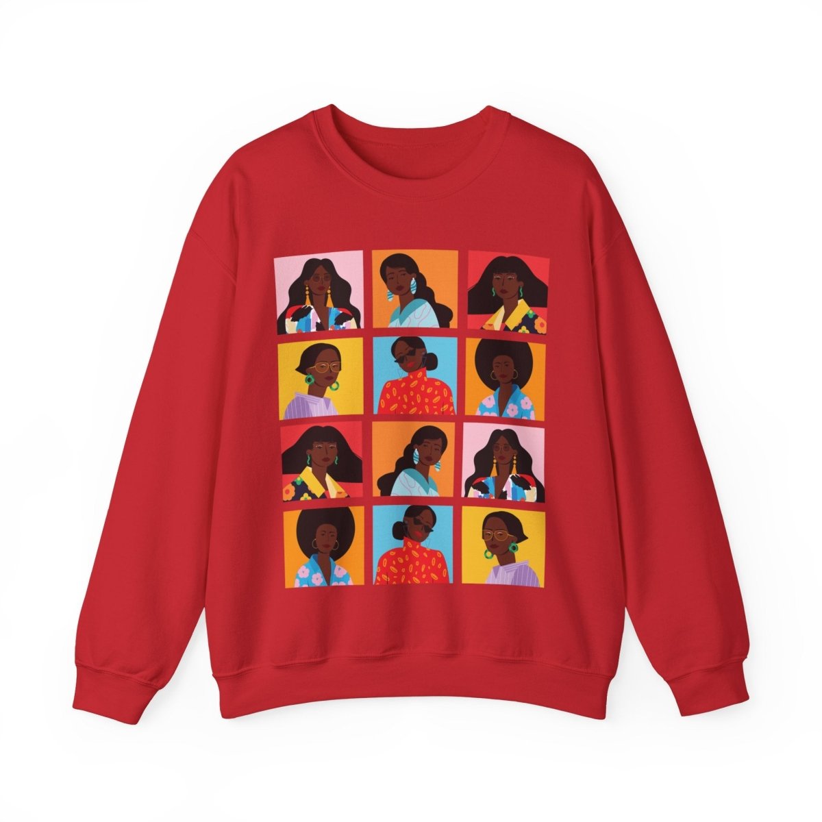 Melanin Squares Sweatshirt - Afrocentric Art by The Trini Gee