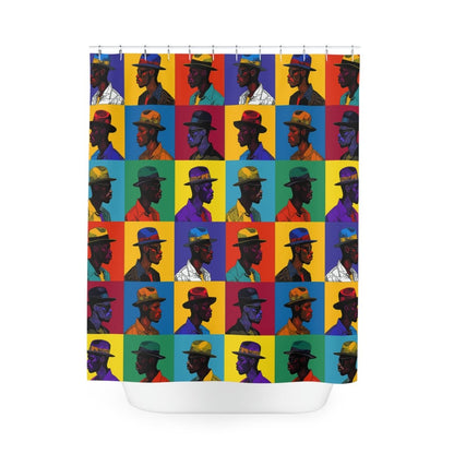 Men in Hats Shower Curtain - Afrocentric Art by The Trini Gee