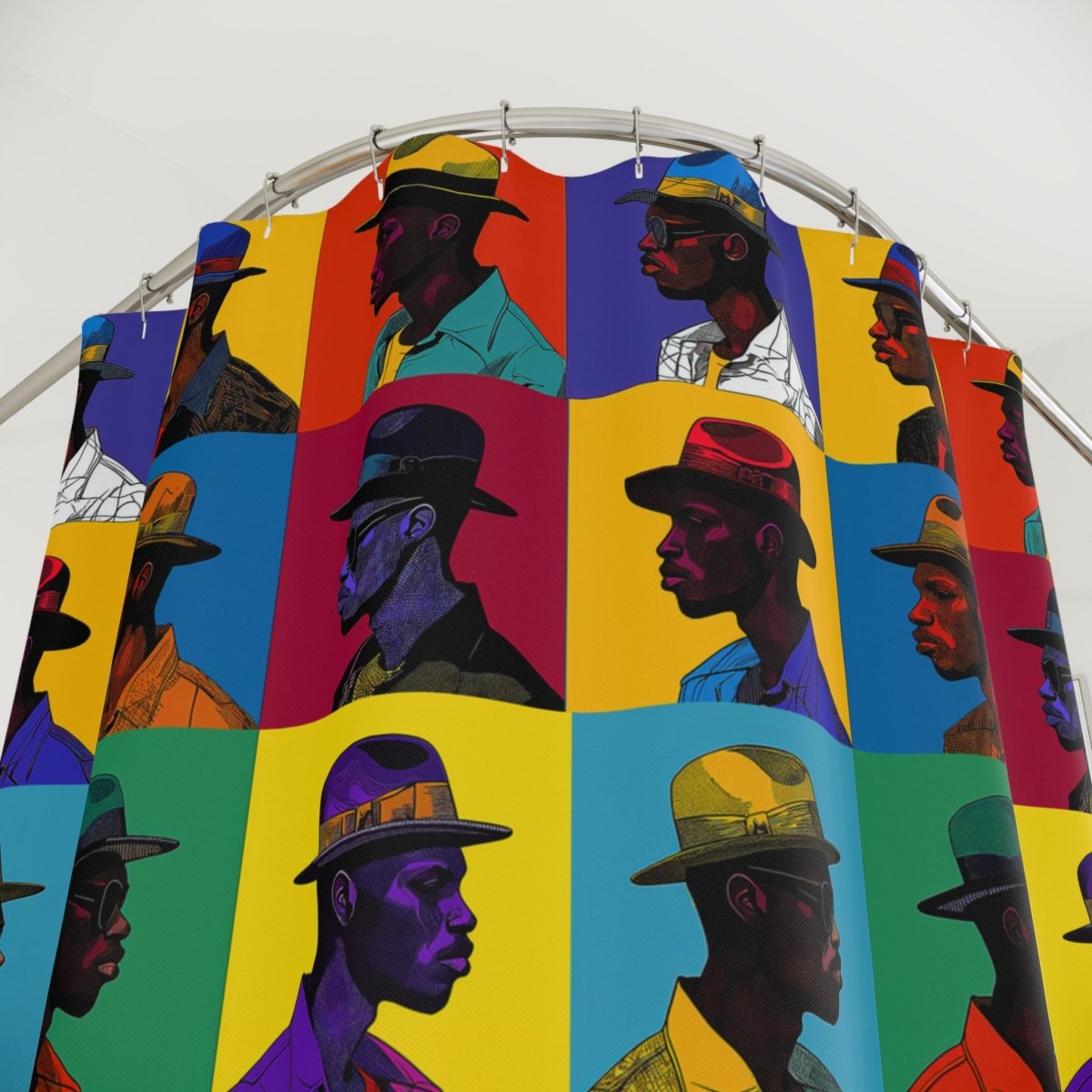Men in Hats Shower Curtain - Afrocentric Art by The Trini Gee
