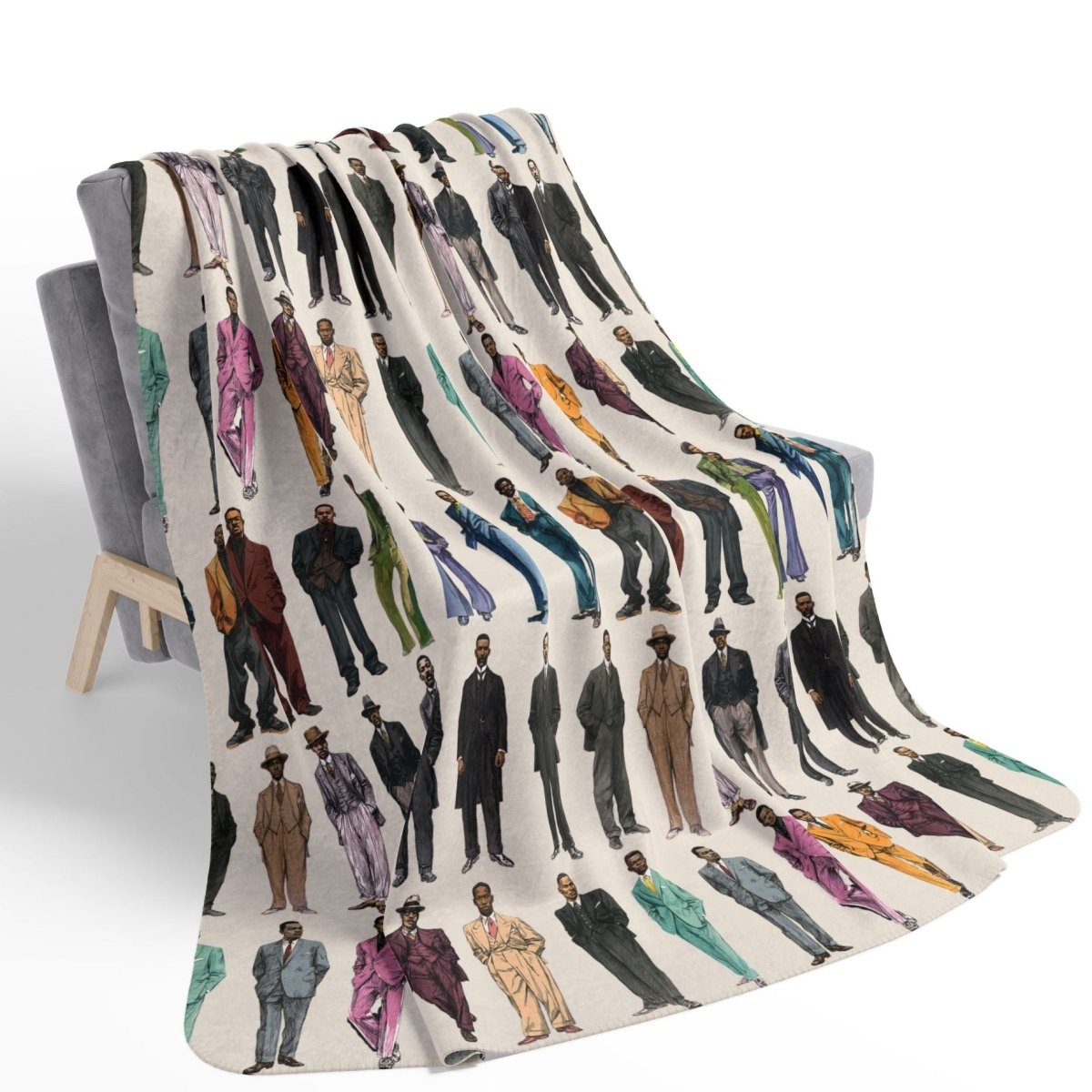 Mens Fashion Decades Sherpa Blanket - Afrocentric Art by The Trini Gee