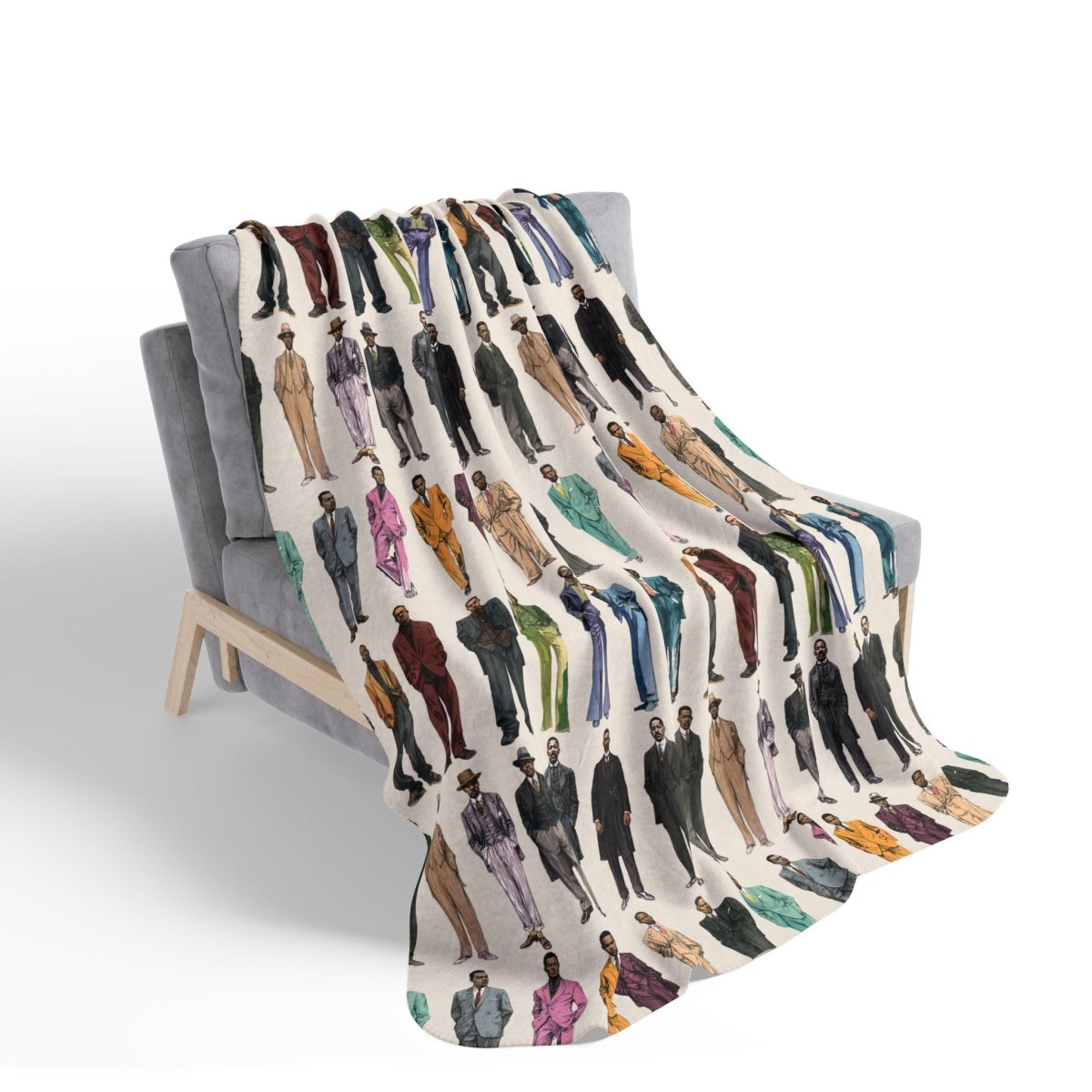 Mens Fashion Decades Sherpa Blanket - Afrocentric Art by The Trini Gee