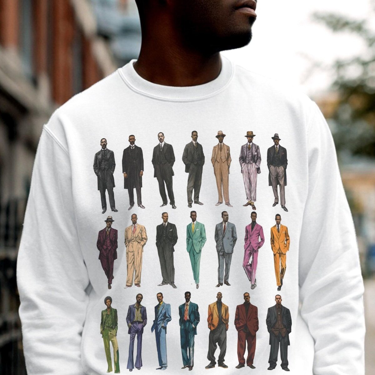 Men's Fashion History Sweatshirt - Afrocentric Art by The Trini Gee
