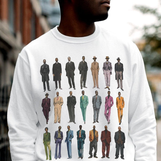 Men's Fashion History Sweatshirt - Afrocentric Art by The Trini Gee