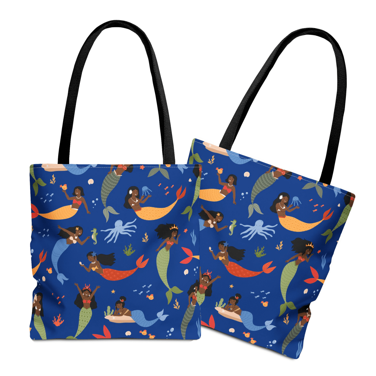 Mermaids Tote Bag - Afrocentric Art by The Trini Gee