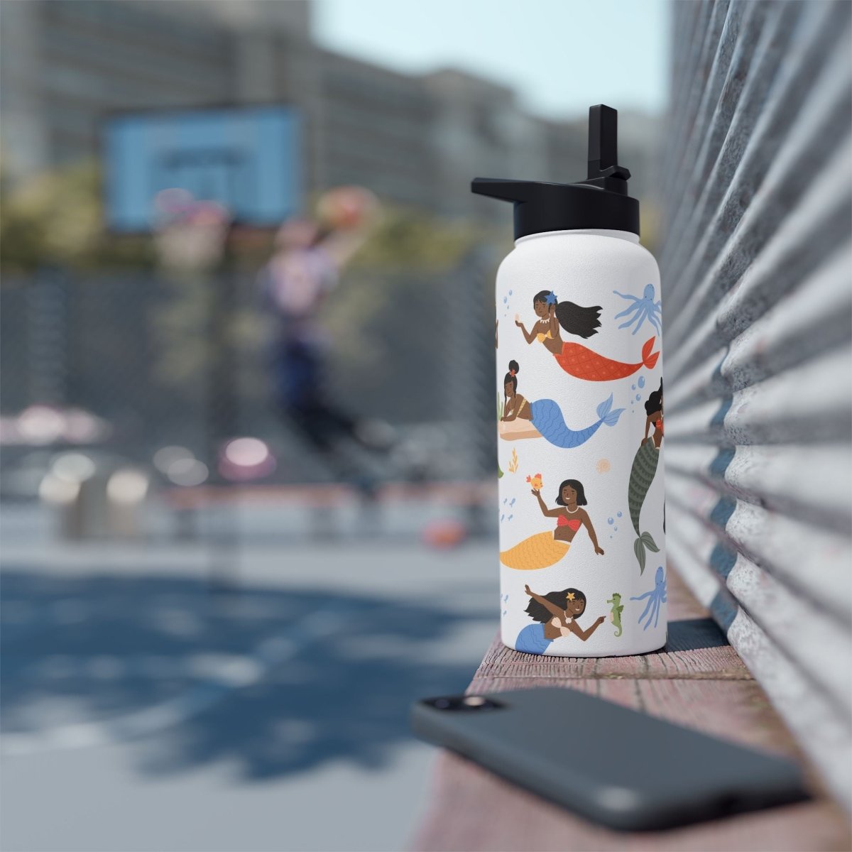 Mermaids Water Bottle - Afrocentric Art by The Trini Gee