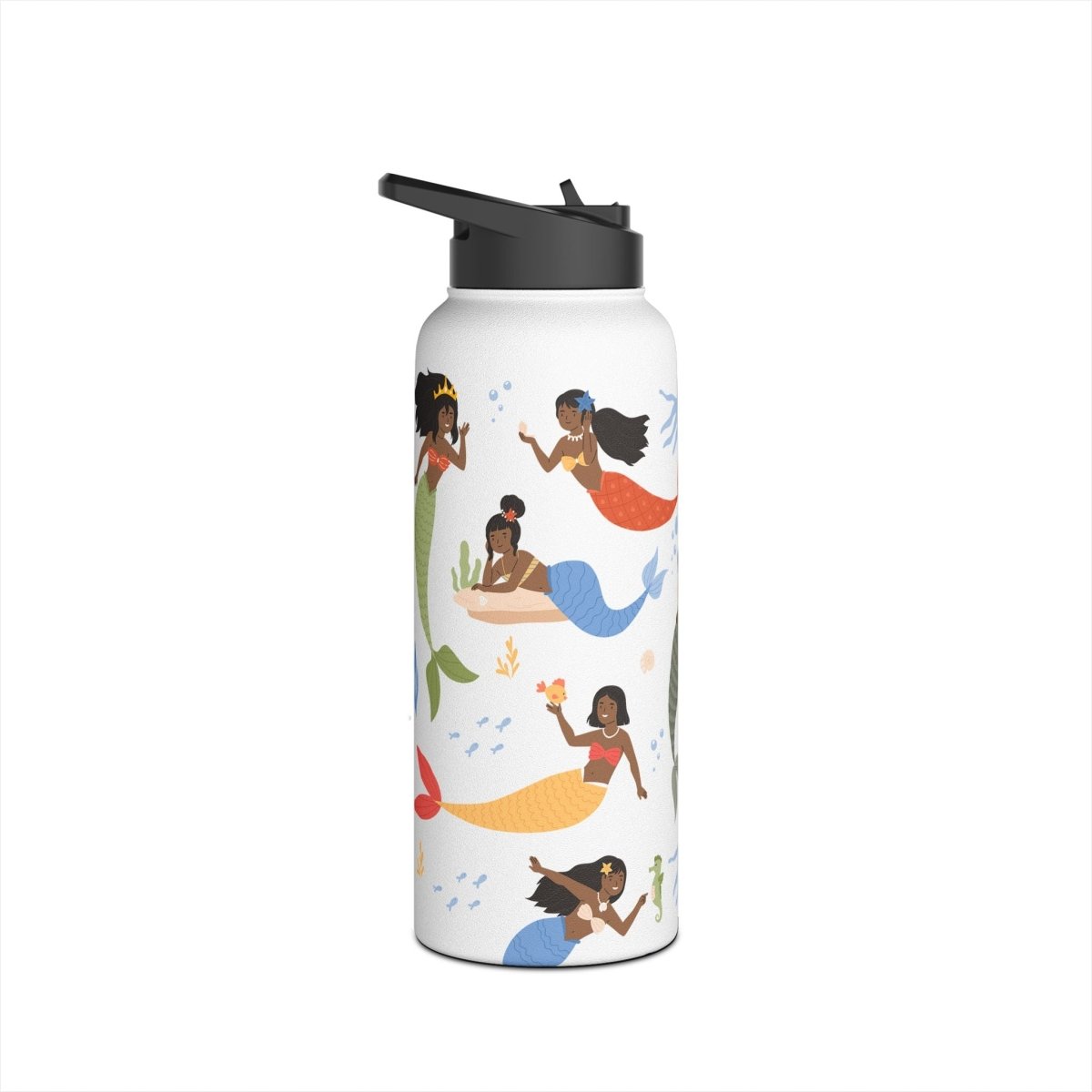 Mermaids Water Bottle - Afrocentric Art by The Trini Gee