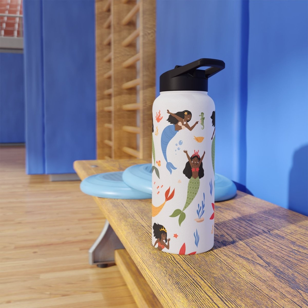 Mermaids Water Bottle - Afrocentric Art by The Trini Gee