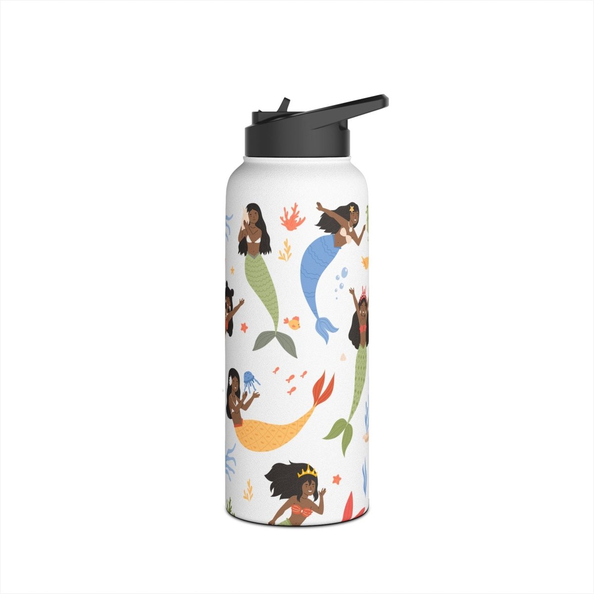 Mermaids Water Bottle - Afrocentric Art by The Trini Gee