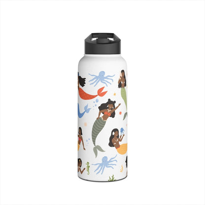 Mermaids Water Bottle - Afrocentric Art by The Trini Gee