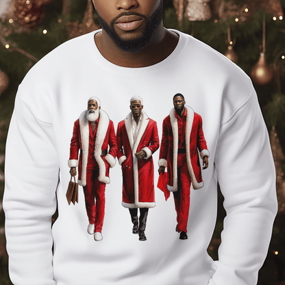Modern Santas Sweatshirt - Afrocentric Art by The Trini Gee