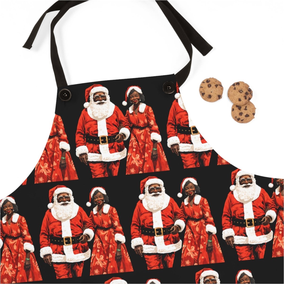 Mr and Mrs Claus Apron - Afrocentric Art by The Trini Gee