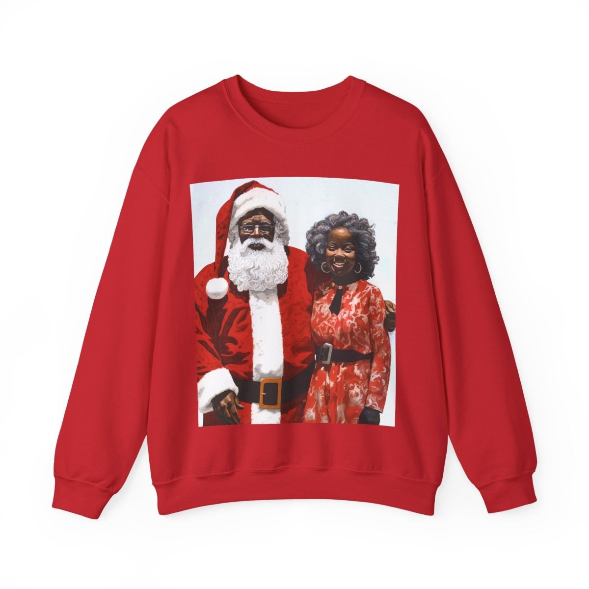 Mr and Mrs Claus Sweatshirt - Afrocentric Art by The Trini Gee