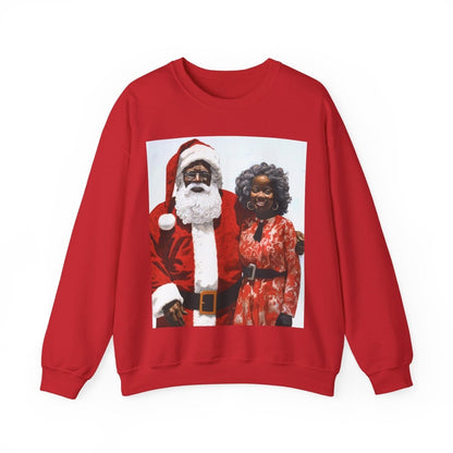 Mr and Mrs Claus Sweatshirt - Afrocentric Art by The Trini Gee