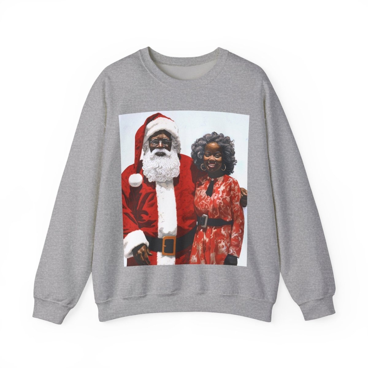 Mr and Mrs Claus Sweatshirt - Afrocentric Art by The Trini Gee