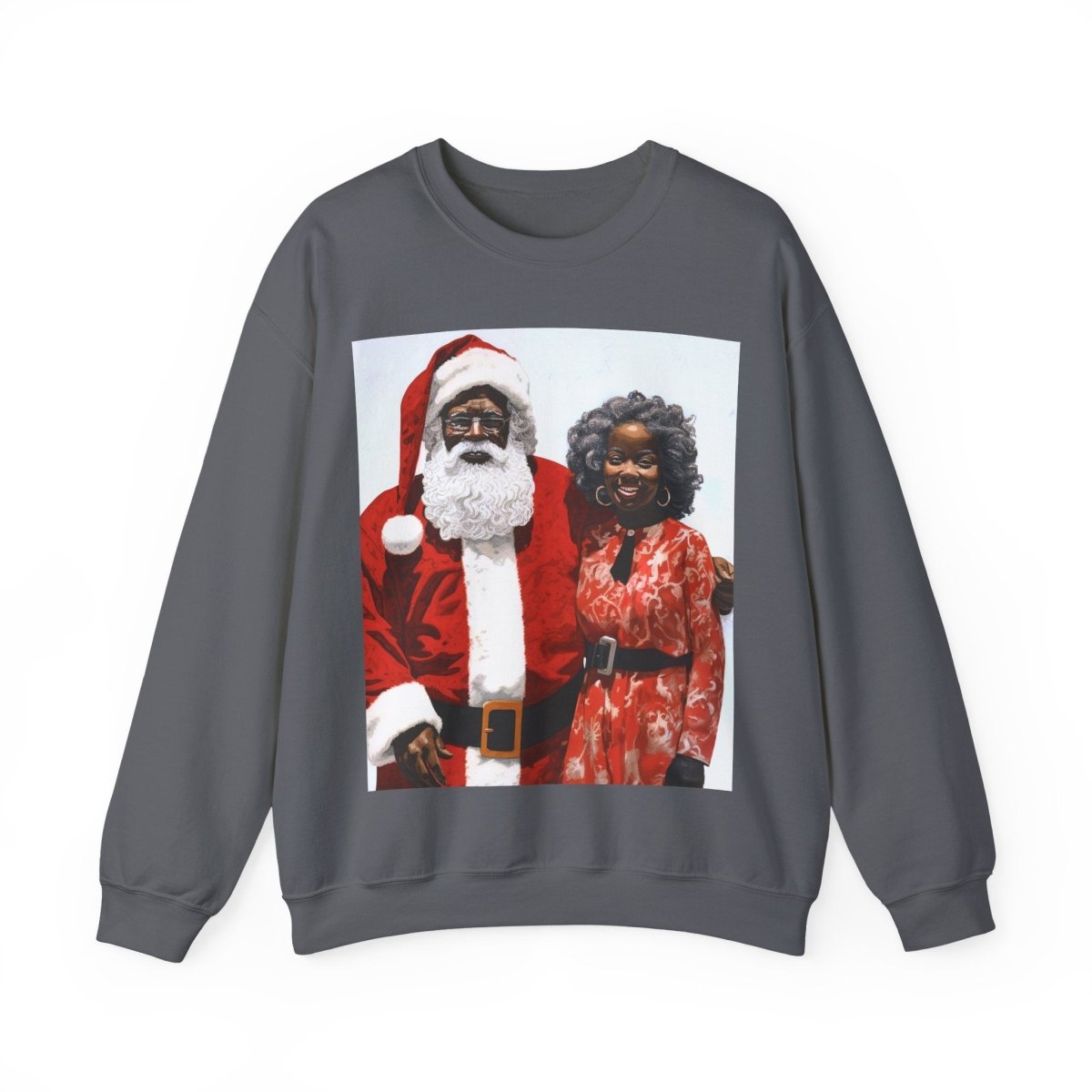 Mr and Mrs Claus Sweatshirt - Afrocentric Art by The Trini Gee