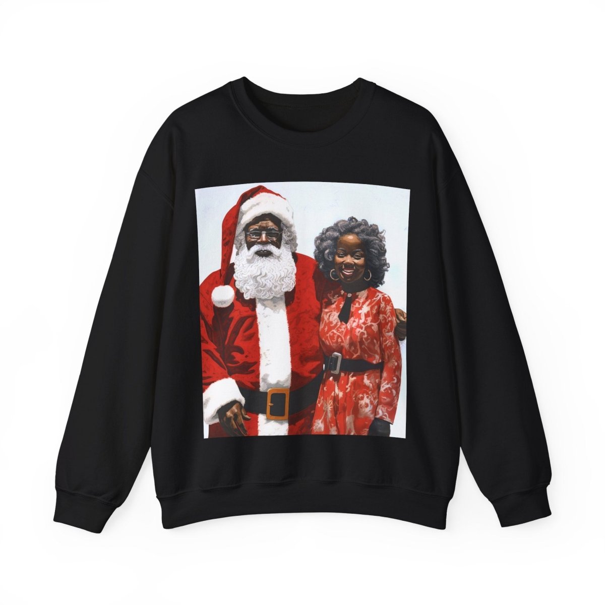 Mr and Mrs Claus Sweatshirt - Afrocentric Art by The Trini Gee