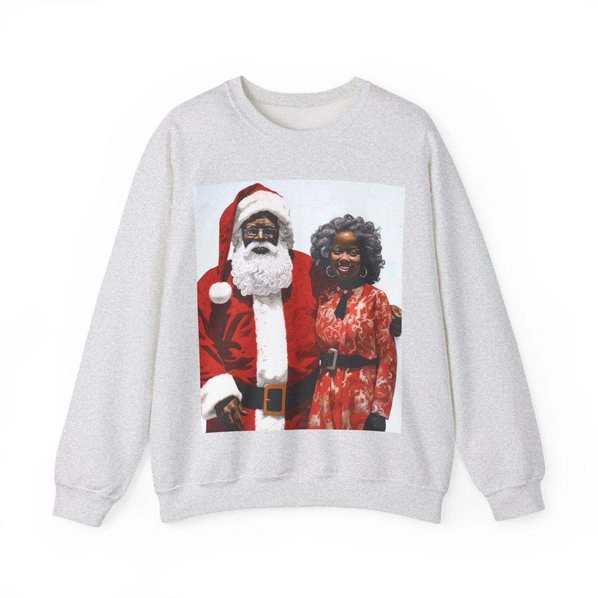 Mr and Mrs Claus Sweatshirt - Afrocentric Art by The Trini Gee