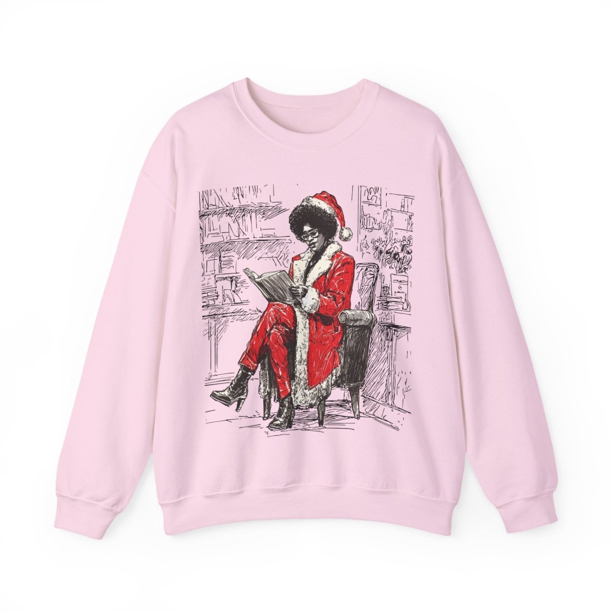 Mrs Claus Sweatshirt - Afrocentric Art by The Trini Gee
