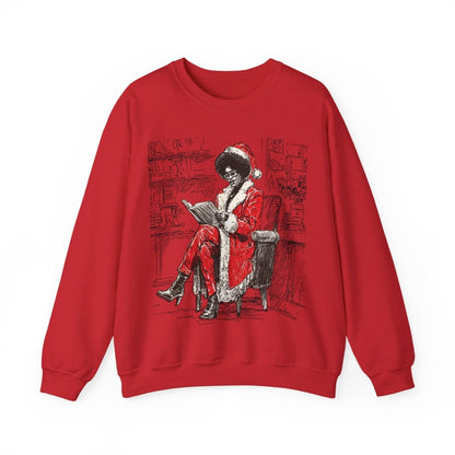 Mrs Claus Sweatshirt - Afrocentric Art by The Trini Gee