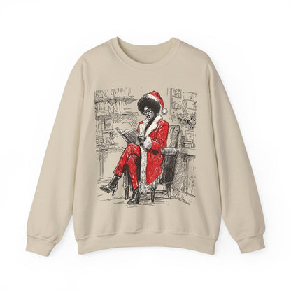 Mrs Claus Sweatshirt - Afrocentric Art by The Trini Gee