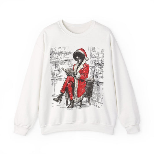 Mrs Claus Sweatshirt - Afrocentric Art by The Trini Gee