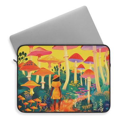 Mushroom Forest Laptop Sleeve - Afrocentric Art by The Trini Gee