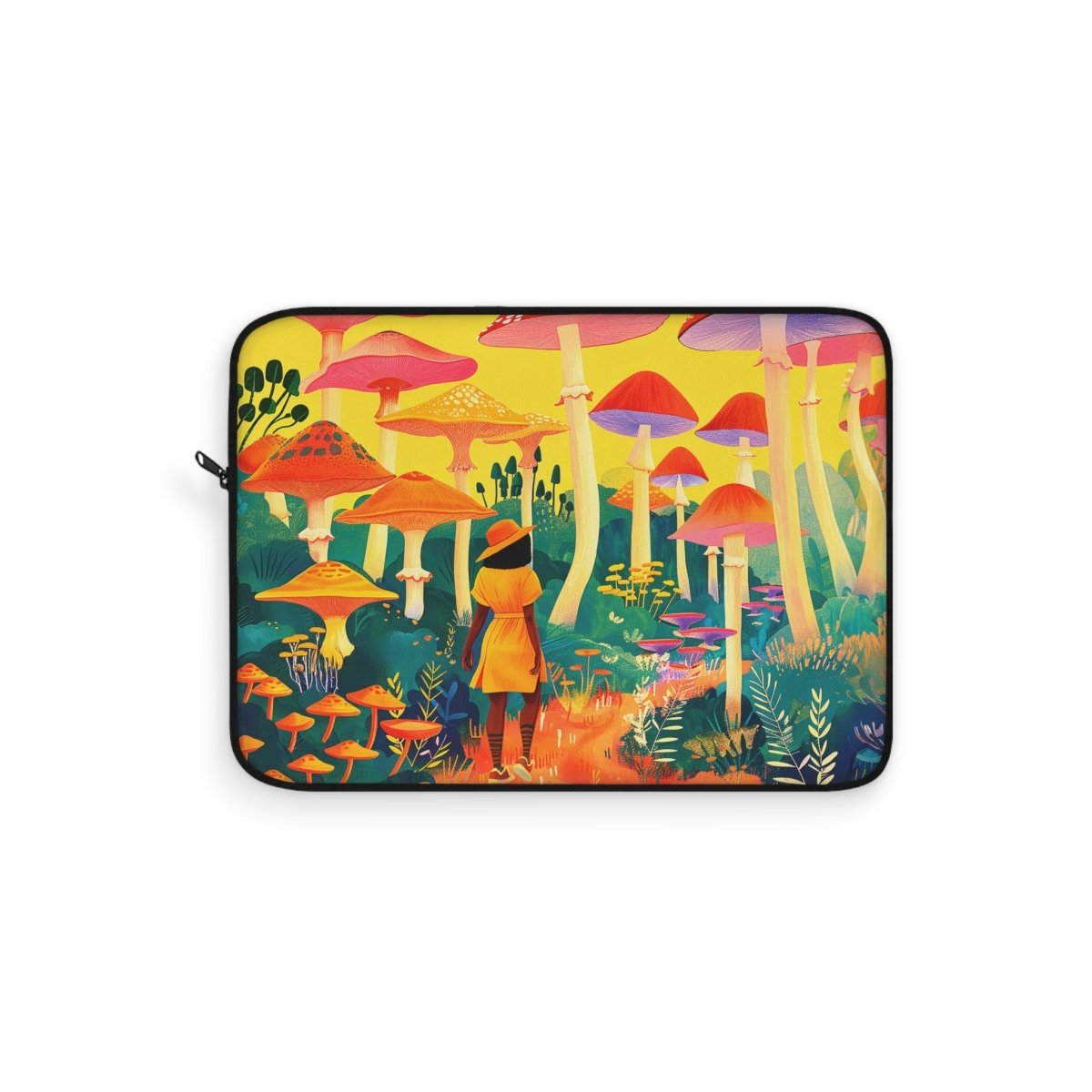 Mushroom Forest Laptop Sleeve - Afrocentric Art by The Trini Gee