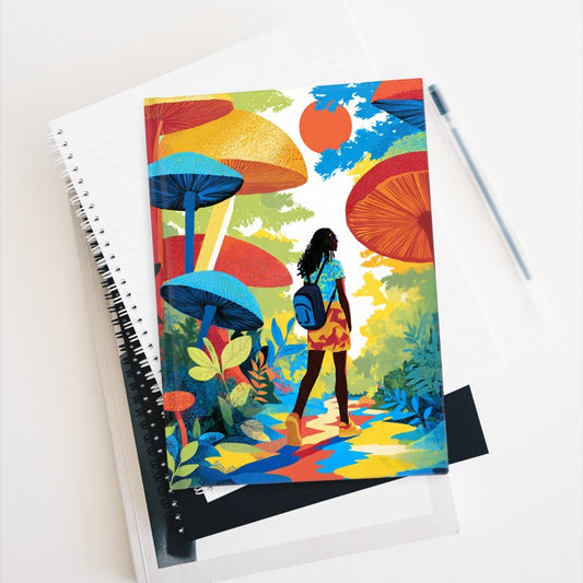 Mushroom Walk Journal - Afrocentric Art by The Trini Gee