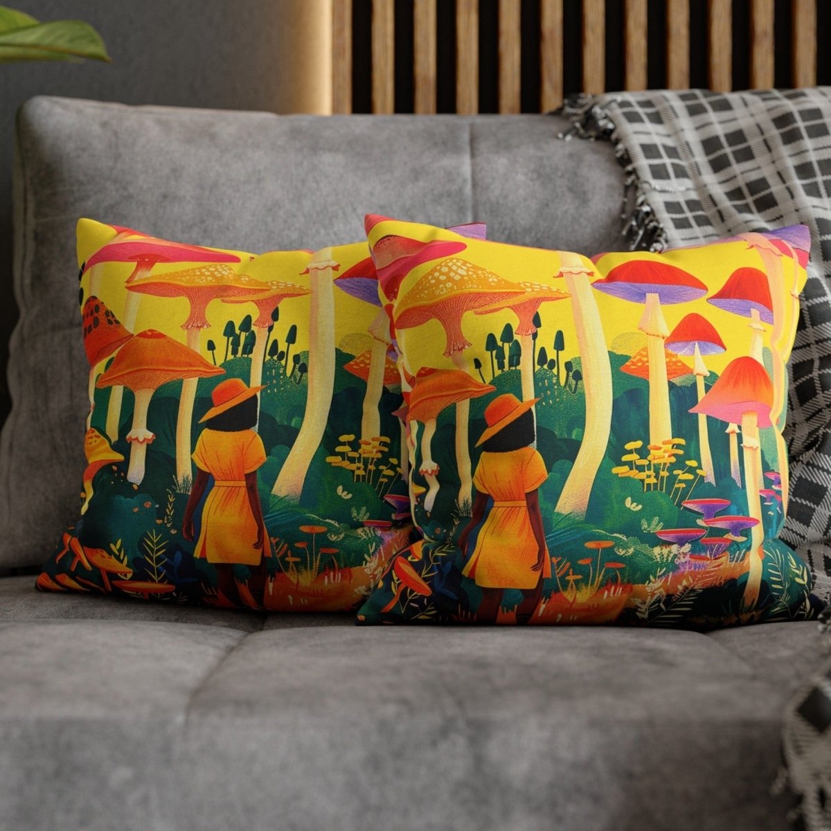 Mushroom Walk Pillow - The Trini Gee