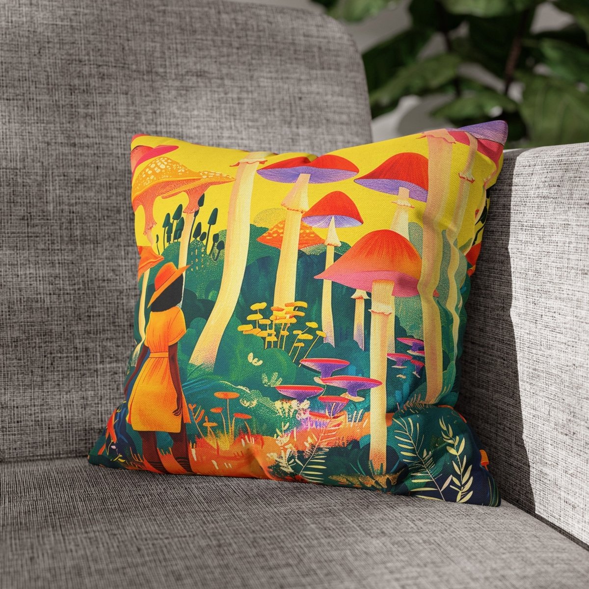 Mushroom Walk Pillow - The Trini Gee