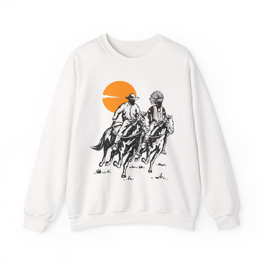Natives on Horse Sweatshirt - Afrocentric Art by The Trini Gee
